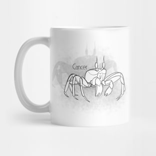 Zodiac sign Cancer - Black and white lineart Mug